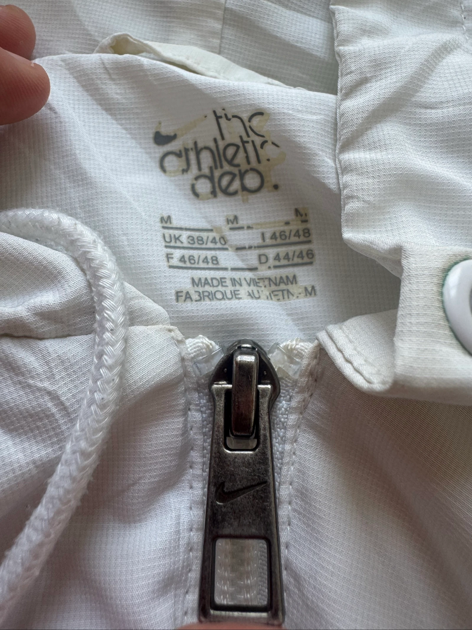 Nike Windrunner Hooded Windbreaker Jacket White Black Full Zip Lightweight M – photo 4